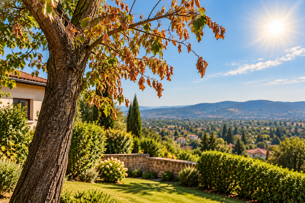 Arbre fragilisé par la sécheresse dans l’Ouest Lyonnais